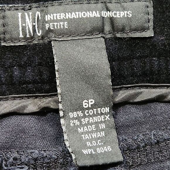 Velvet Jeans by INC Black Stretch Straight Leg Crystal Button Rivets Women's 6P - Picture 6 of 11